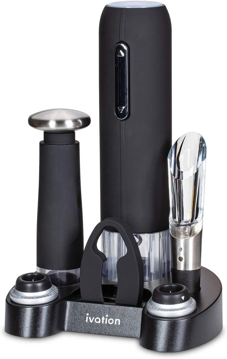 Wine Accessories Set - Rechargeable Electric Wine Opener, Wine Aerator  Pourer, Vacuum Pump and Stoppers, Foil Cutter - Gifts for women, wine  lovers