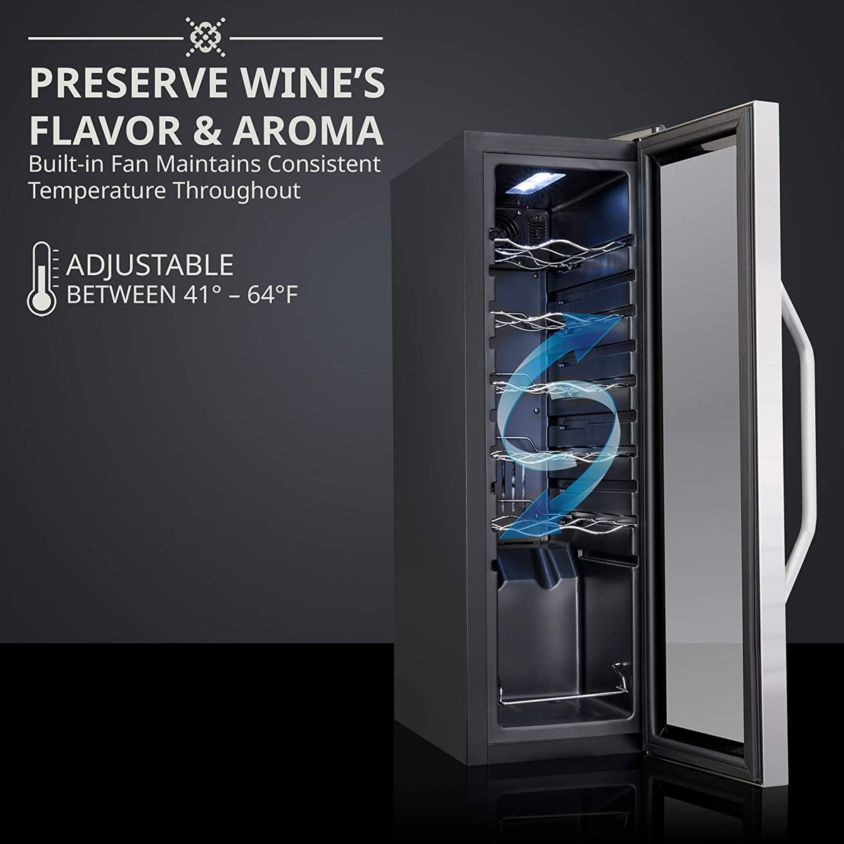 12 Bottle Compressor Wine Cooler Refrigerator Stainless Steel – Ivation  Wine Coolers