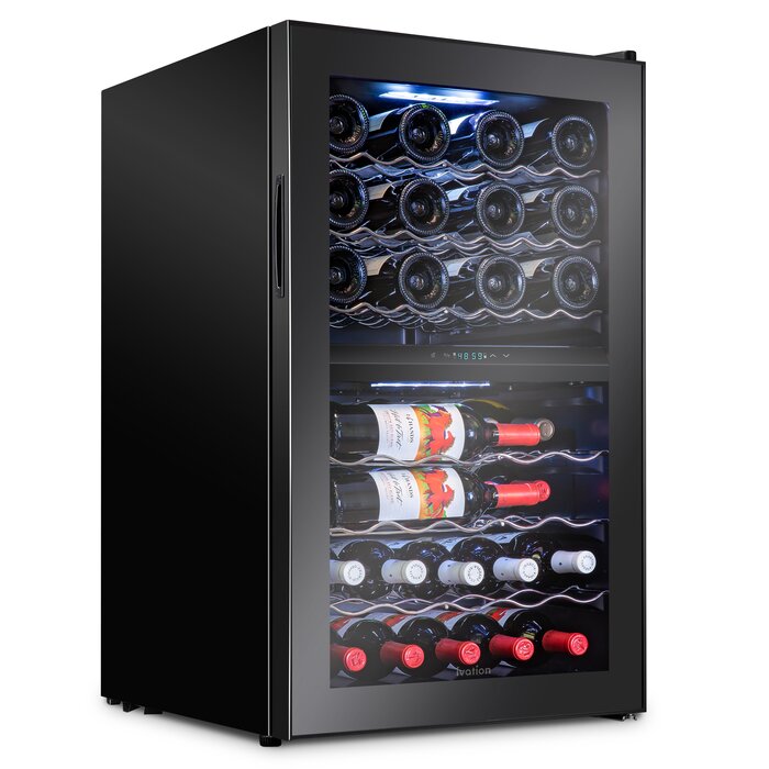 43 Bottle Dual Zone Freestanding Wine Refrigerator - Ivation Wine Coolers