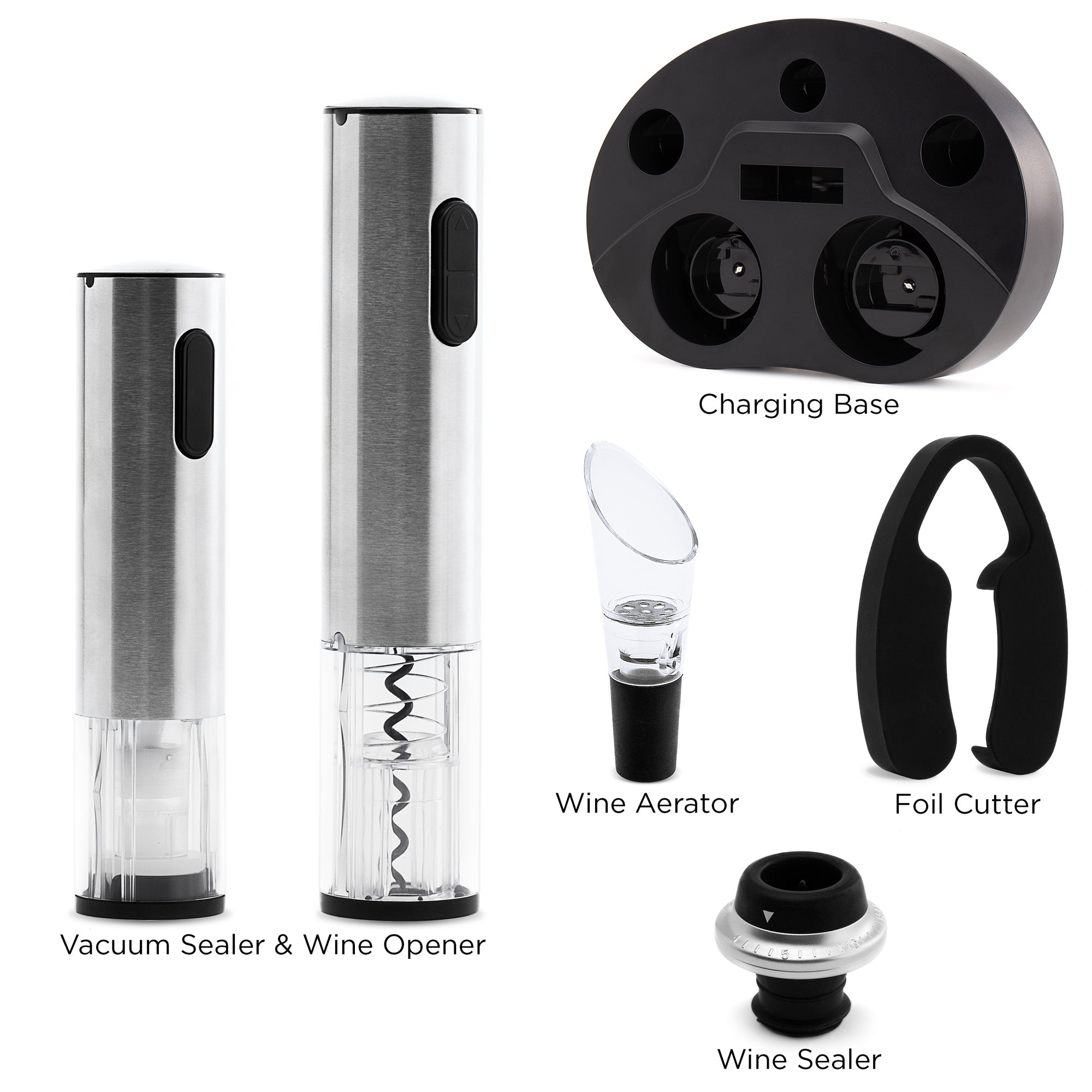 AllINONE 7 Piece Stainless Steel Piece Wine Gift Set Ivation Wine Coolers