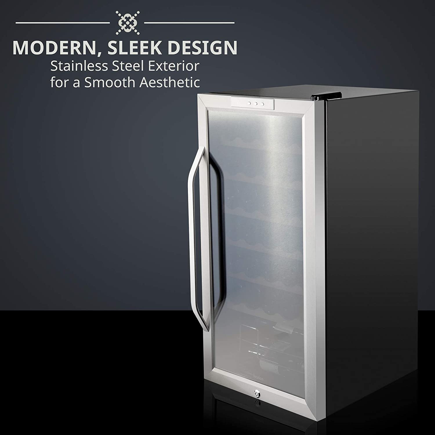 34 Bottle Compressor Wine Cooler Refrigerator Stainless Steel