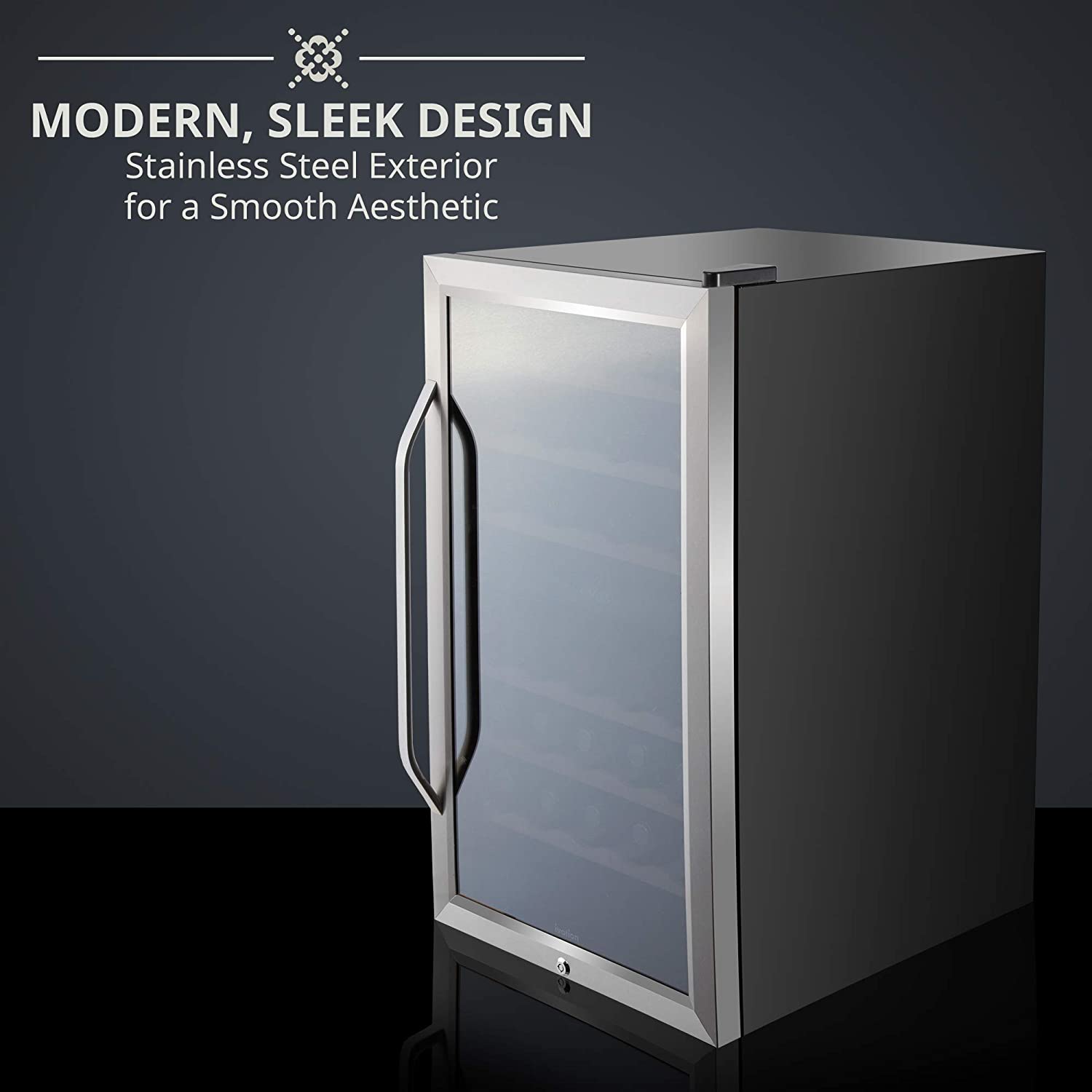 43 Bottle Dual Zone Wine Cooler Refrigerator Stainless Steel Ivation