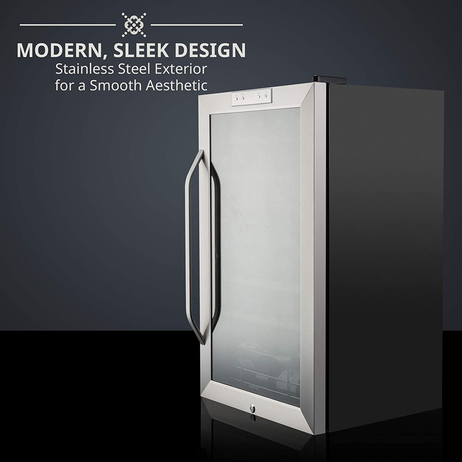 33 Bottle Dual Zone Wine Cooler Refrigerator Stainless Steel Ivation